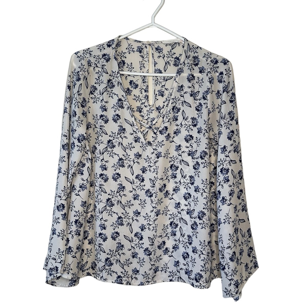 Lush Women’s Floral Blue White Blouse XS